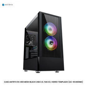 CASE ANTRYX RX 460 MESH BLACK USB 3.0, FAN X3, VIDRIO TEMPLADO (AC-RX460MK)