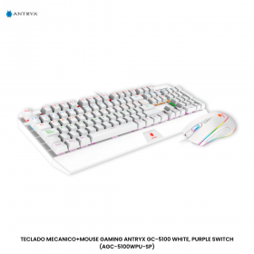 TECLADO MECANICO+MOUSE GAMING ANTRYX GC-5100 WHITE, PURPLE SWITCH (AGC-5100WPU-SP)