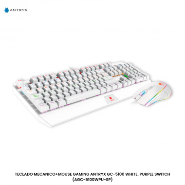 TECLADO MECANICO+MOUSE GAMING ANTRYX GC-5100 WHITE, PURPLE SWITCH (AGC-5100WPU-SP)
