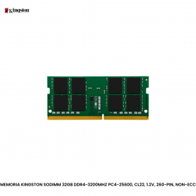MEMORIA KINGSTON SODIMM 32GB DDR4-3200MHZ PC4-25600, CL22, 1.2V, 260-PIN, NON-ECC