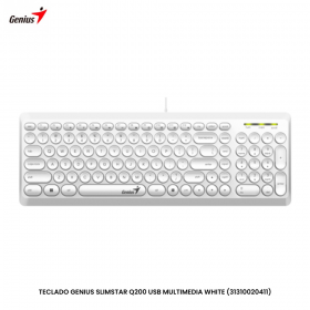 TECLADO GENIUS SLIMSTAR Q200 USB MULTIMEDIA WHITE (31310020411)