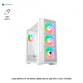 CASE ANTRYX FX 710 WHITE, ARGB FAN X4, USB TIPO-C (AC-FX710W)