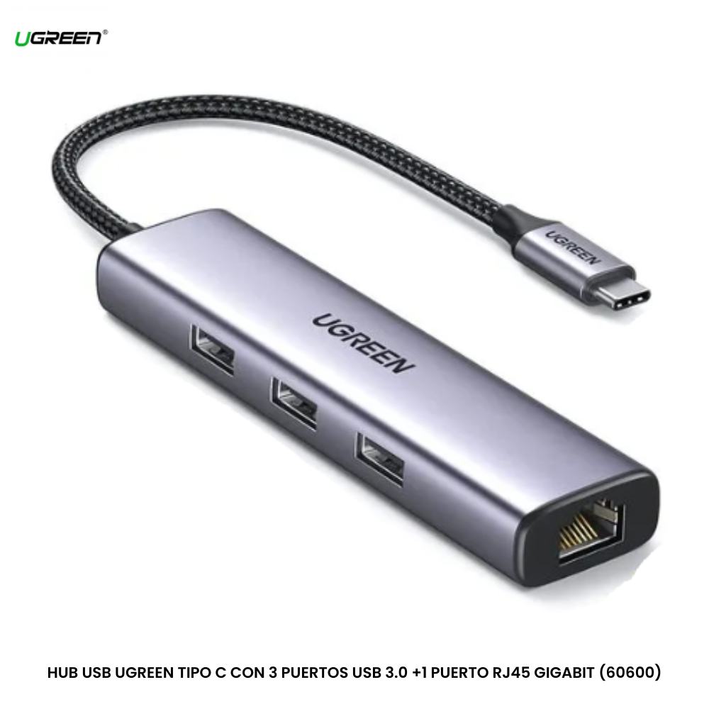 Hub USB C 4 en 1 De 3 Puertos USB-A 3.0 y 1 HDMI Ugreen