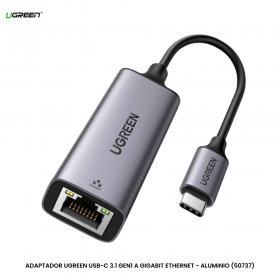 ADAPTADOR UGREEN USB-C 3.1 GEN1 A GIGABIT ETHERNET - ALUMINIO (50737)
