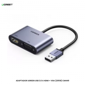 ADAPTADOR UGREEN USB 3.0 A HDMI + VGA (20518) CM449
