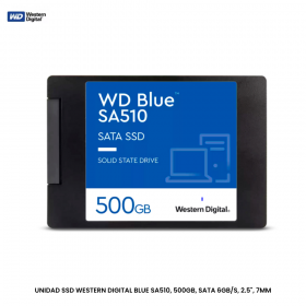 UNIDAD SSD WESTERN DIGITAL BLUE SA510, 500GB, SATA 6GB/S, 2.5", 7MM