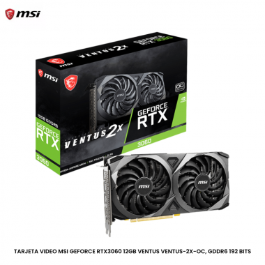 TARJETA VIDEO MSI GEFORCE RTX3060 12GB VENTUS VENTUS-2X-OC, GDDR6 192 BITS