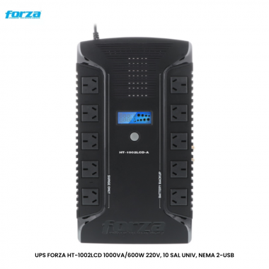UPS FORZA HT-1002LCD 1000VA/600W 220V, 10 SAL UNIV, NEMA 2-USB