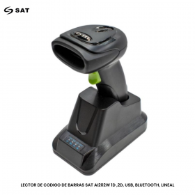 LECTOR DE CODIGO DE BARRAS SAT AI202W 1D ,2D, USB, BLUETOOTH, LINEAL