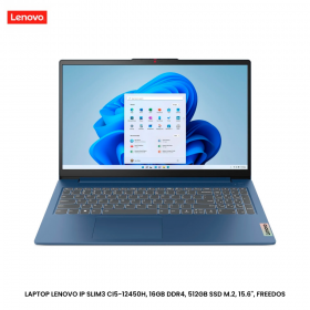 LAPTOP LENOVO IP SLIM3 CI5-12450H, 16GB RAM DDR5, 512GB SSD M.2, 15.6", FREEDOS