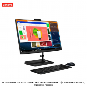 PC ALL-IN-ONE LENOVO IC3 24IAP7 23.8" FHD IPS CI5-12450H 2.0/4.4GHZ 8GB DDR4-3200, 512GB SSD, FREEDOS