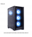 CASE HALION GAMER TITAN 104 NEGRO, FUENTE 600W 4XRGB, VIDRIO C/R