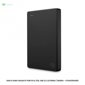 DISCO DURO SEAGATE PORTATIL 5TB, USB 3.0, EXTERNO / NEGRO - STGX5000400