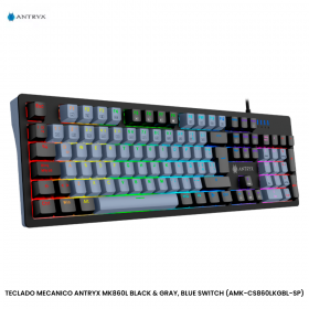 TECLADO MECANICO ANTRYX MK860L BLACK & GRAY, BLUE SWITCH (AMK-CS860LKGBL-SP)