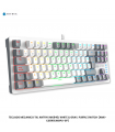 TECLADO MECANICO TKL ANTRYX MK840L WHITE & GRAY, PURPLE SWITCH (AMK-CS840LWGPU-SP)