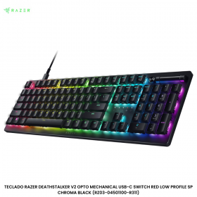 TECLADO RAZER DEATHSTALKER V2 OPTO MECHANICAL USB-C SWITCH RED LOW PROFILE SP CHROMA BLACK (RZ03-04501100-R311)