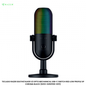 MICROFONO RAZER SEIREN V3 CHROMA USB STREAMING SUPERCARDIOIDE C/N SENSOR TOUCH SILENT BLACK (RZ19-05060100-R3U1)