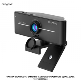 CAMARA CREATIVE LIVE! CAM SYNC 4K UHD 2160P DUAL MIC USB C/TAPA BLACK (73VF092000000)