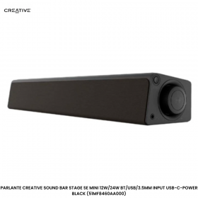 PARLANTE CREATIVE SOUND BAR STAGE SE MINI 12W/24W BT/USB/3.5MM INPUT USB-C-POWER BLACK (51MF8460AA000)