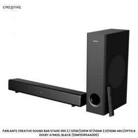 PARLANTE CREATIVE SOUND BAR STAGE 360 2.1 120W/240W BT/HDMI 2.0/HDMI ARC/OPTICA DOLBY ATMOS, BLACK (51MF8385AA000)