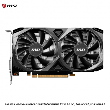 TARJETA VIDEO MSI GEFORCE RTX3050 VENTUS 2X XS 8G OC, 8GB GDDR6, PCIE GEN 4.0