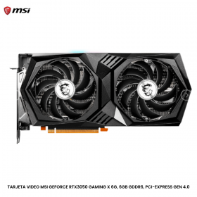 TARJETA VIDEO MSI GEFORCE RTX3050 GAMING X 6G, 6GB GDDR6, PCI-EXPRESS GEN 4.0