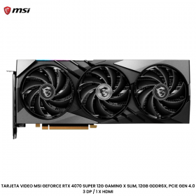 TARJETA VIDEO MSI GEFORCE RTX 4070 SUPER 12G GAMING X SLIM, 12GB GDDR6X, PCIE GEN 4.0 3 DP / 1 X HDMI