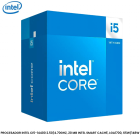 PROCESADOR INTEL CI5-14400 2.50/4.70GHZ, 20 MB INTEL SMART CACHÉ, LGA1700, 65W/148W