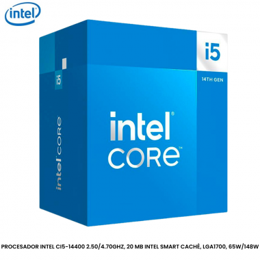 PROCESADOR INTEL CI5-14400 2.50/4.70GHZ, 20 MB INTEL SMART CACHÉ, LGA1700, 65W/148W