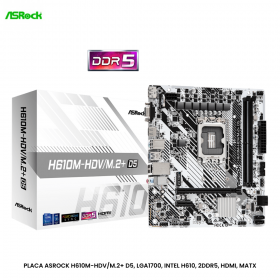 PLACA ASROCK H610M-HDV/M.2+ D5, LGA1700, INTEL H610, 2DDR5, HDMI, MATX