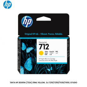 TINTA HP 3ED69A (712A) 29ML YELLOW,  DJ T210/T250/T630/T650, STUDIO