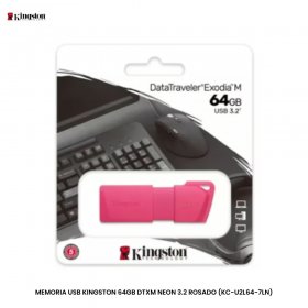 MEMORIA USB KINGSTON 64GB DTXM NEON 3.2 ROSADO (KC-U2L64-7LN)