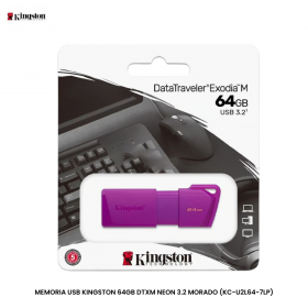 MEMORIA USB KINGSTON 64GB DTXM NEON 3.2 MORADO (KC-U2L64-7LP)