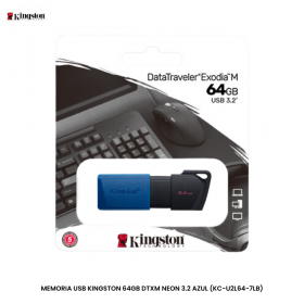 MEMORIA USB KINGSTON 64GB DTXM NEON 3.2 AZUL (KC-U2L64-7LB)