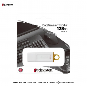 MEMORIA USB KINGSTON 128GB DTX 3.2 BLANCO (KC-U2G128-5R)