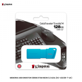 MEMORIA USB KINGSTON 128GB DTXM NEON 3.2 AZUL (KC-U2L128-7-LB )