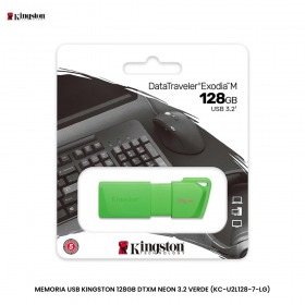 MEMORIA USB KINGSTON 128GB DTXM NEON 3.2 VERDE (KC-U2L128-7-LG)