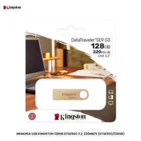 MEMORIA USB KINGSTON 128GB DTSE9G3 3.2, 220MB/S (DTSE9G3/128GB)