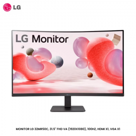 MONITOR LG 32MR50C, 31.5" FHD VA (1920X1080), 100HZ, HDMI X1, VGA X1