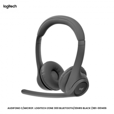 AUDIFONO C/MICROF. LOGITECH ZONE 300 BLUETOOTH/20HRS BLACK (981-001406