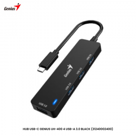 HUB USB-C GENIUS UH-400 4 USB-A 3.0 BLACK (31240002400)