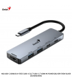 HUB USB-C GENIUS UH-500 2 USB-A 3.0 / 1 USB-C / 1 HDMI 4K POWER DELIVERY 100W SILVER (31240003400)