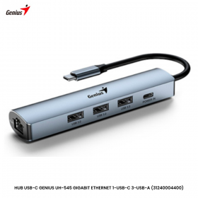 HUB USB-C GENIUS UH-545 GIGABIT ETHERNET 1-USB-C 3-USB-A (31240004400)