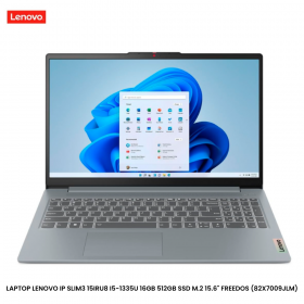 LAPTOP LENOVO IP SLIM3 15IRU8 I5-1335U 16GB 512GB SSD M.2 15.6" FREEDOS (82X7009JLM)