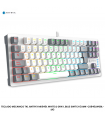 TECLADO MECANICO TKL ANTRYX MK840L WHITE & GRAY, BLUE SWITCH (AMK-CS840LWGBL-SP)