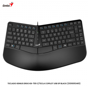 TECLADO GENIUS ERGO KB-700 C/TECLA COPILOT USB SP BLACK (31310053401)