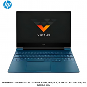 LAPTOP HP VICTUS 15-FA0007LA I7-12650H 4.7GHZ, 16GB, 15.6", 512GB SSD, RTX3050 4GB, W11, 8U8B8LA-ABM