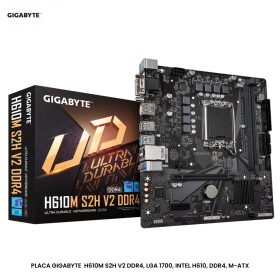 PLACA GIGABYTE  H610M S2H V2 DDR4, LGA 1700, INTEL H610, DDR4, M-ATX