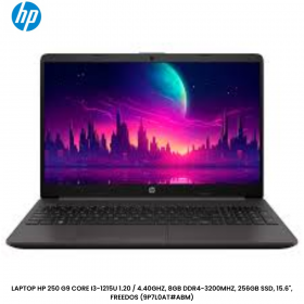 LAPTOP HP 250 G9 CORE I3-1215U 1.20 / 4.40GHZ, 8GB DDR4-3200MHZ, 256GB SSD, 15.6", FREEDOS (9P7L0AT-ABM)