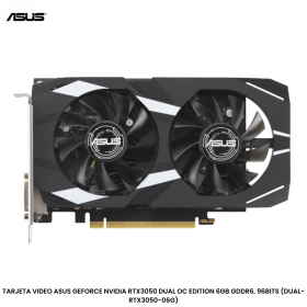 TARJETA VIDEO ASUS GEFORCE NVIDIA RTX3050 DUAL OC EDITION 6GB GDDR6, 96BITS (DUAL-RTX3050-06G)